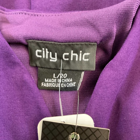 NWT City Chic Fit and Flare Dress Petunia Purple Women's Size 20 - Picture 4 of 5